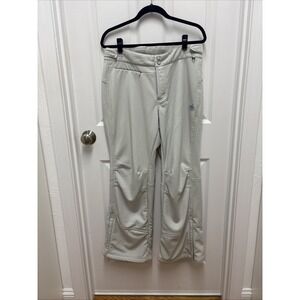 L.L.Bean Women's Light Gray Faux Fur Lined Snowboarding Pants - Medium Petite